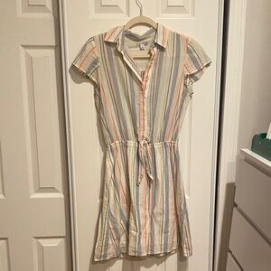 J. Crew Factory Pastel Striped Midi Dress